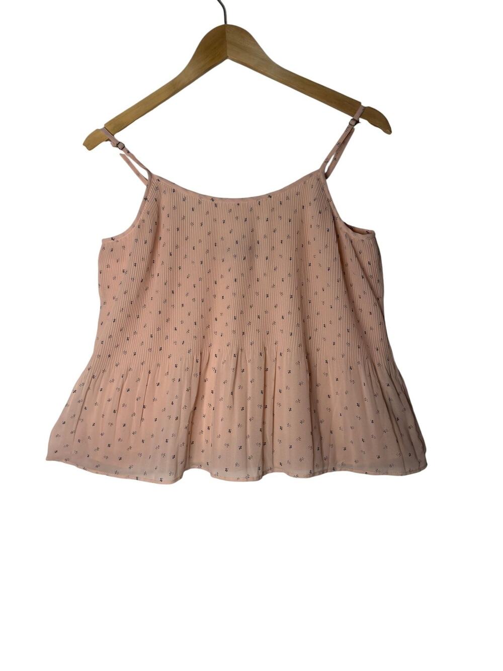 Abercrombie & Fitch Blush Pink Ditsy Floral Ribbed Peplum Top Size S